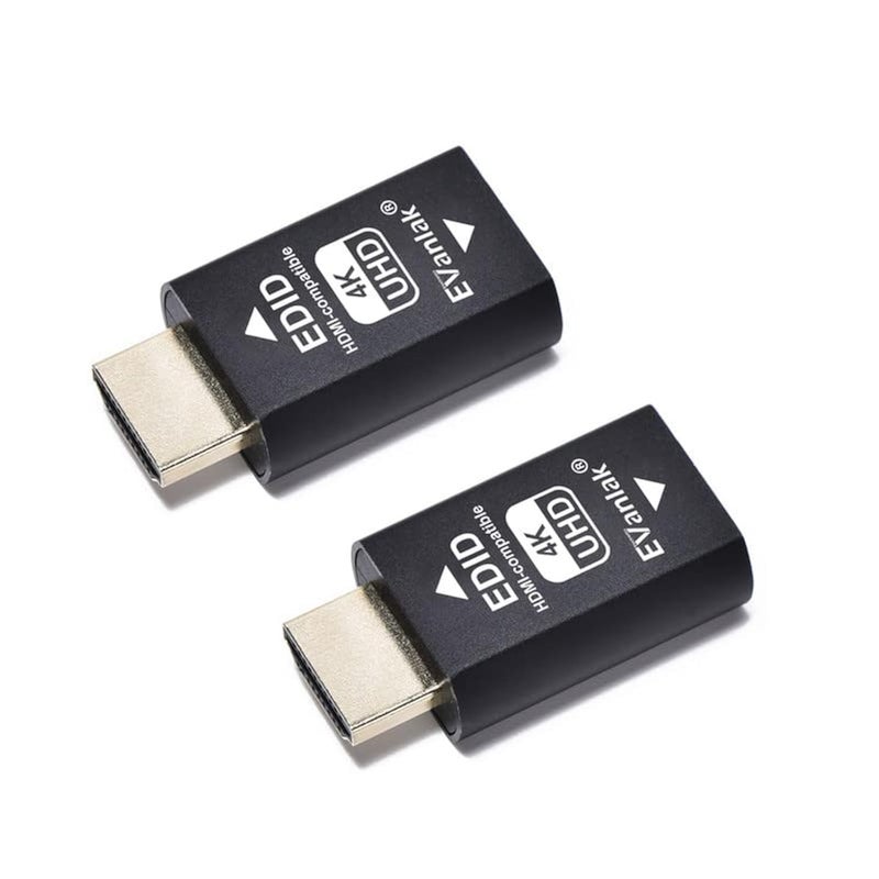 EVanlak 3rd Generrtion Hdmi Edid Emulator Passthrough Eliminated Emulator Adapter Work with Mac Thunderbolt to HDMI Switches/Extender/AV Receiver/Video Splitters 4k- 3840x2160@60Hz-2pack - Image 1